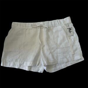 Caslon Women's White Linen Shorts Size XL Casual Pull-On Style